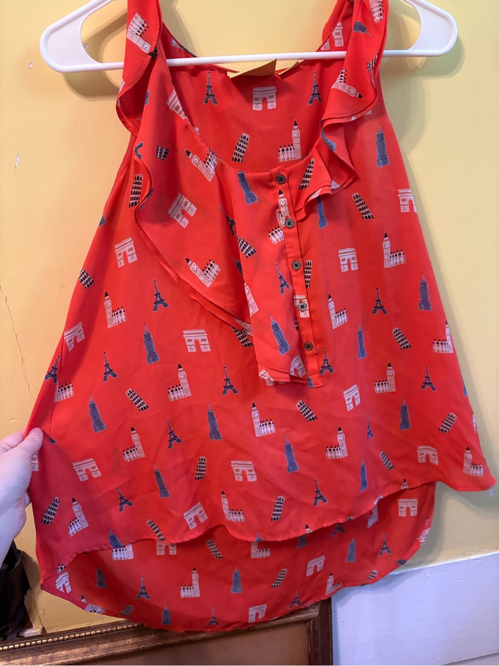 Anthropologie Maeve European landmarks blouse